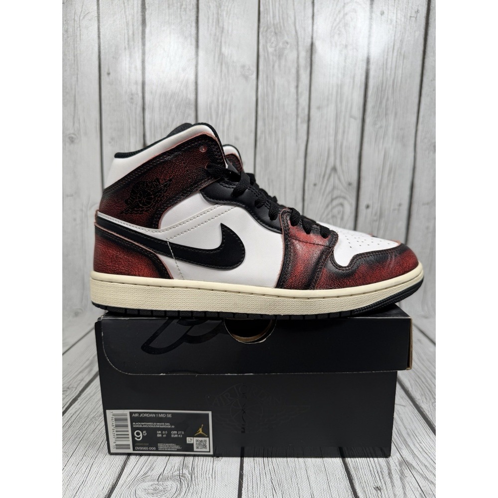 Jordan 1 Mid Wear-Away Chicago Sneaker DV9565-006 Men's 9.5